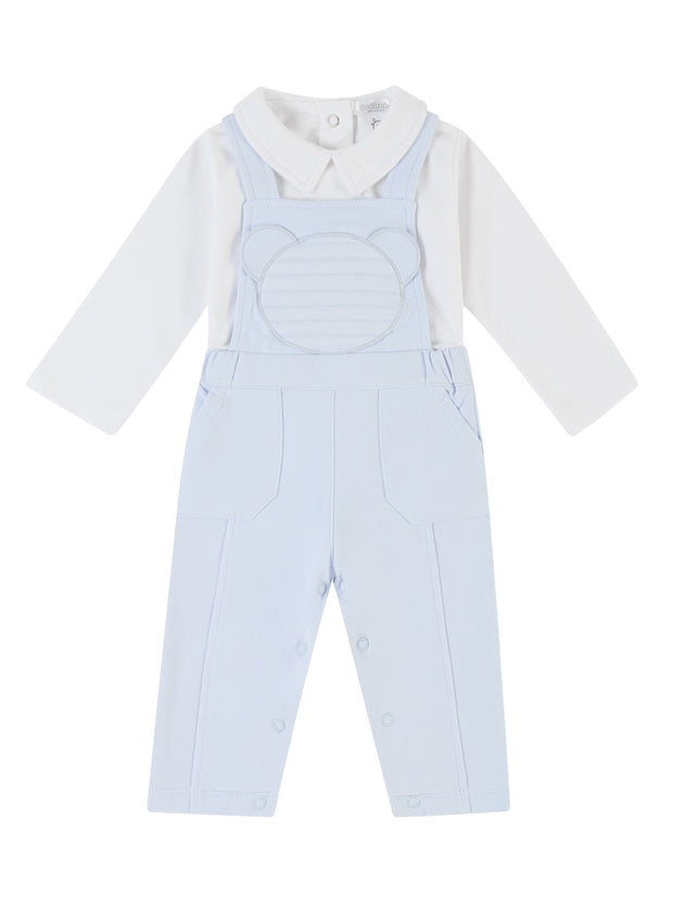 Blue Teddy Dungaree Outfit Set