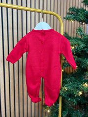 Red Knitted Scotty Dog Babygrow