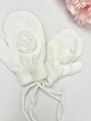 Baby Pom Pom Mittens with Connecters - 3 Colours