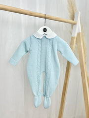 Nicholas Blue Cable Knit Babygrow