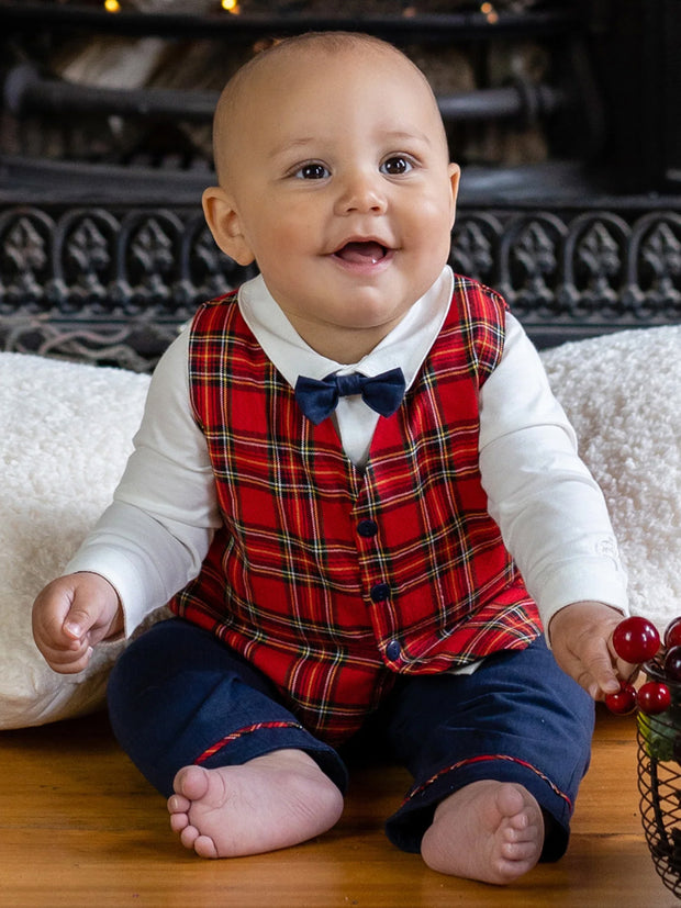 Emile et Rose Campbell Tartan Outfit Set