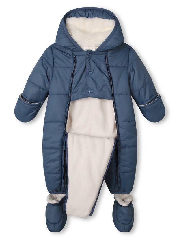 Blue Hooded Snowsuit
