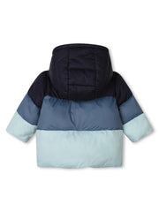 Blue Ombre Hooded Puffer Jacket