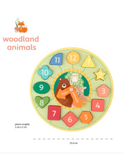 Woodland Animal Shape Sorting Clock
