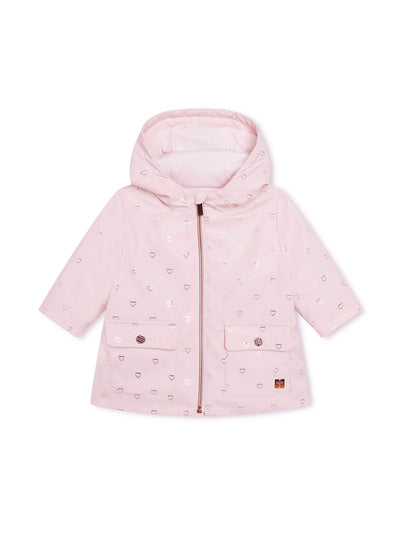 Pink Raincoat with Gold Hearts