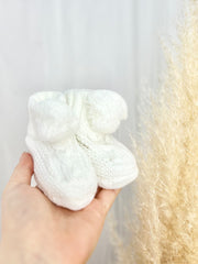 Knitted Pom Pom Booties - 3 Colours