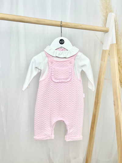 Tutto Piccolo Pink Quilted Dungaree Look Babygrow