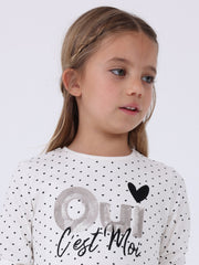 Mayoral Junior Girl Long Sleeve Dotty Top - 2 Colours