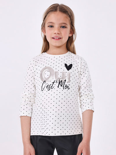 Mayoral Junior Girl Long Sleeve Dotty Top - 2 Colours