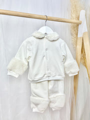Cream 'LOVE' Teddy Fleece Outfit Set
