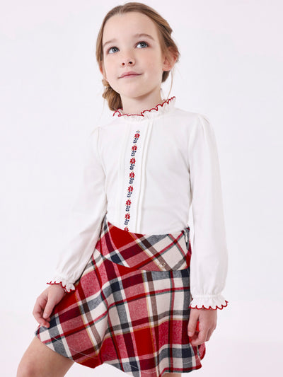 Mayoral Junior Girl Red Check Skirt