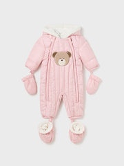 Mayoral Baby Girl Pink Teddy Snowsuit