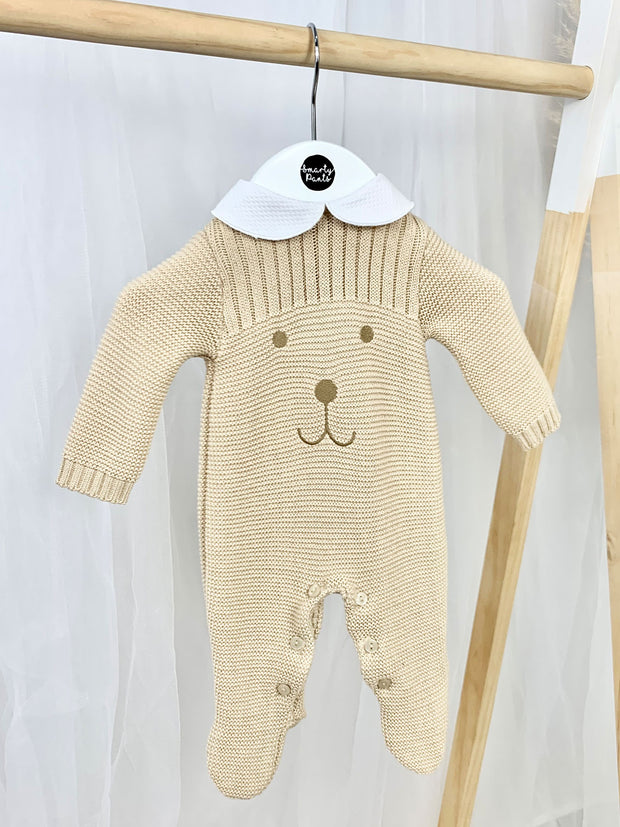 Knitted Teddy Babygrow - 2 Colours