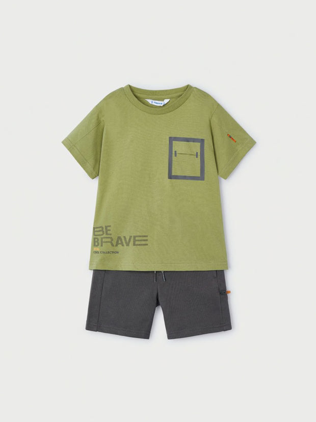 Mayoral Junior Boy Be Brave Shorts Set - 2 Colours