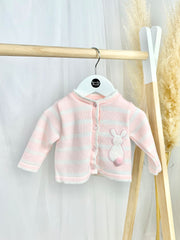 Baby Girl Stripe Bunny Cardigan - 2 Colours