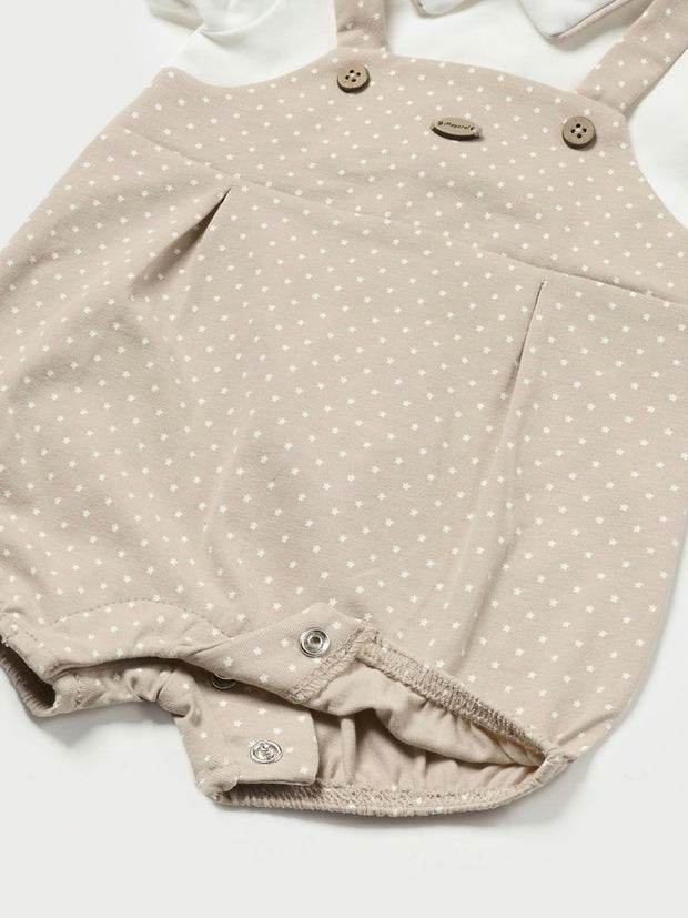 Mayoral Baby Boy Beige Romper with Sunhat