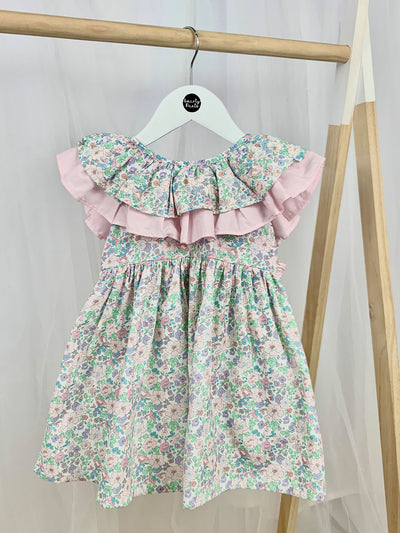 Floral Frill Dress with Bow Back