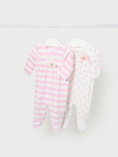 Mayoral Baby Girl Pink Babygrows - 2 Pack
