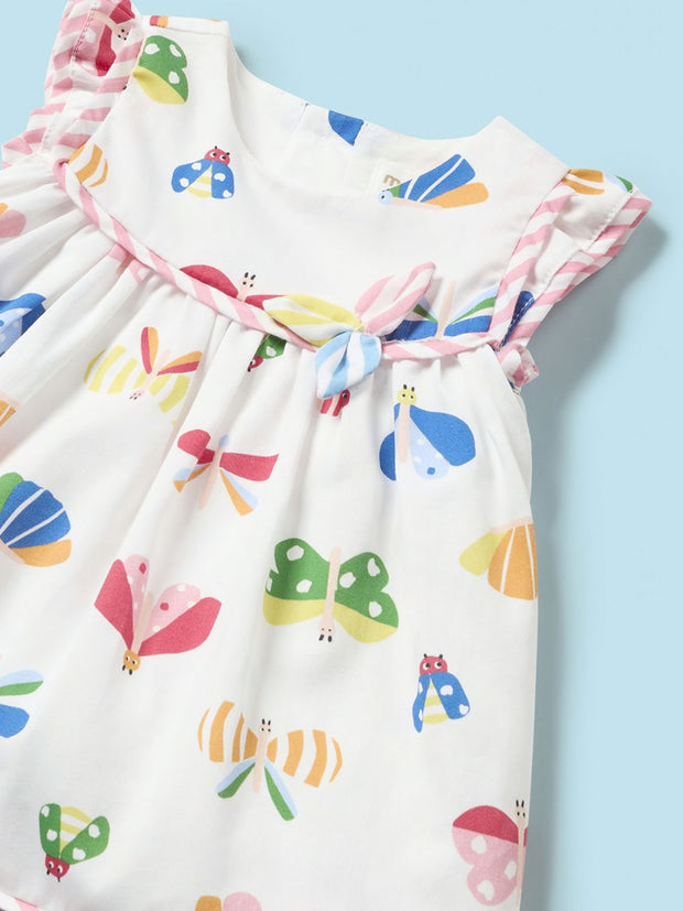 Mayoral Baby Girl White Butterfly Dress