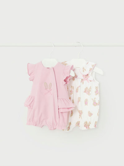 Mayoral Baby Girl Pink Bunny Rompers - 2 Pack