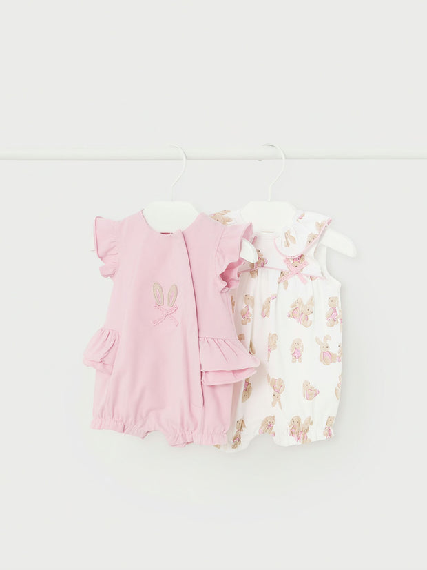 Mayoral Baby Girl Pink Bunny Rompers - 2 Pack