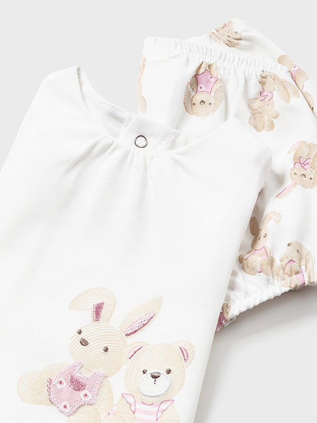 Mayoral Baby Girl Bear & Bunny Short Set 2 Pack