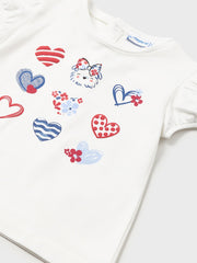 Mayoral Toddler Girl Heart Top with Headband