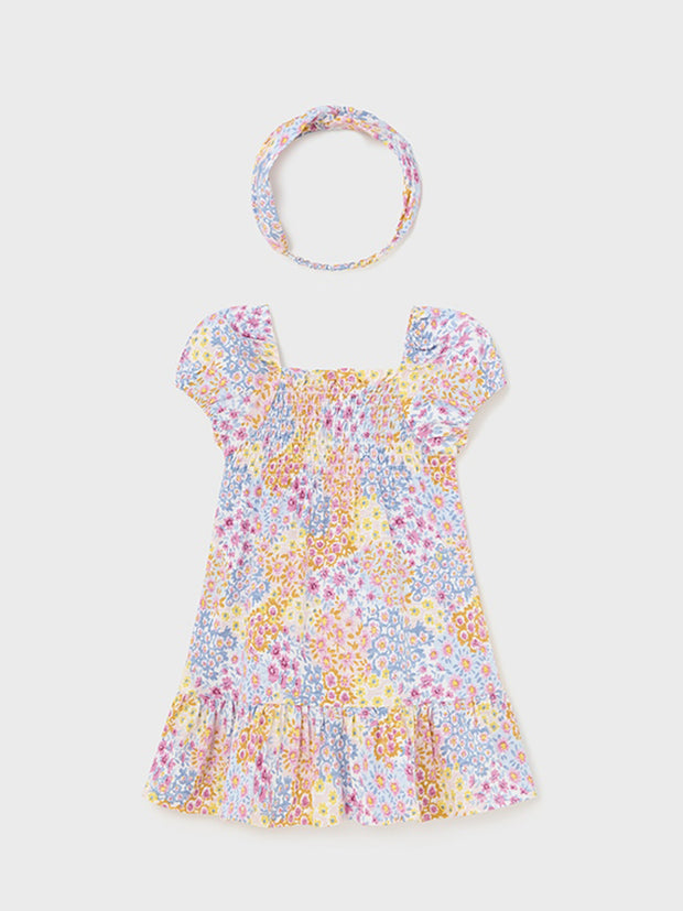 Mayoral Toddler Girl Floral Dress With Hairband
