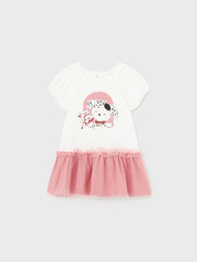 Mayoral Toddler Girl White & Pink Smock Dress