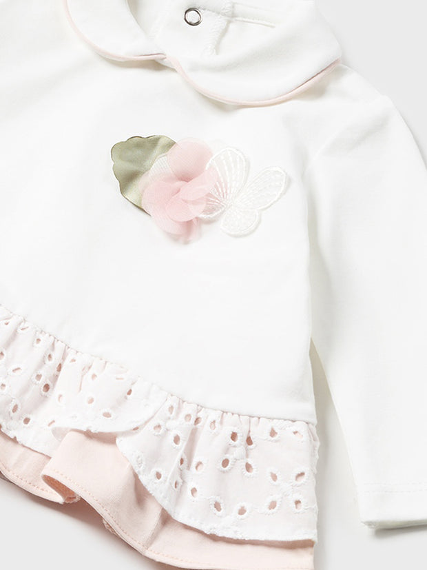 Mayoral Baby Girl Pink Butterfly Outfit Set
