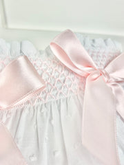 Baby Girl White Satin Bow Bloomers