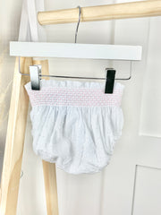 Baby Girl White Satin Bow Bloomers