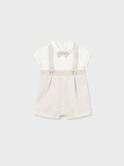 Mayoral Baby Boy Beige Dungaree Style Romper