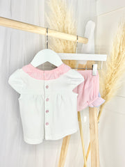Baby Girl White, Pink & Lilac Bloomer Set