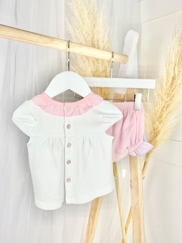 Baby Girl White, Pink & Lilac Bloomer Set