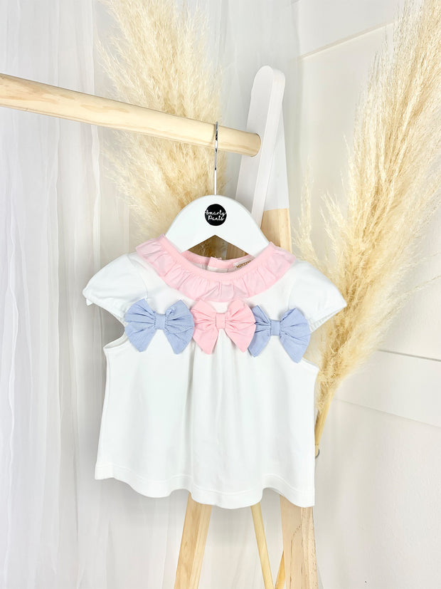 Baby Girl White, Pink & Lilic Bloomer Set