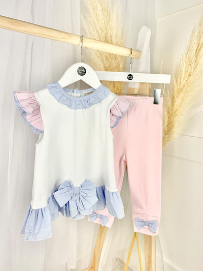 Toddler Girl White & Pink Legging Set