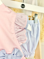 Baby Girl Pink Dress & Bloomers Set