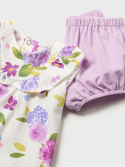 Mayoral Baby Girl Lilac Floral Short Set 2 Pack