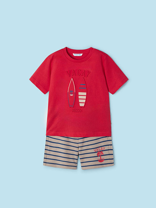 Mayoral Junior Boy Vacay Striped Shorts Set - 2 Colours
