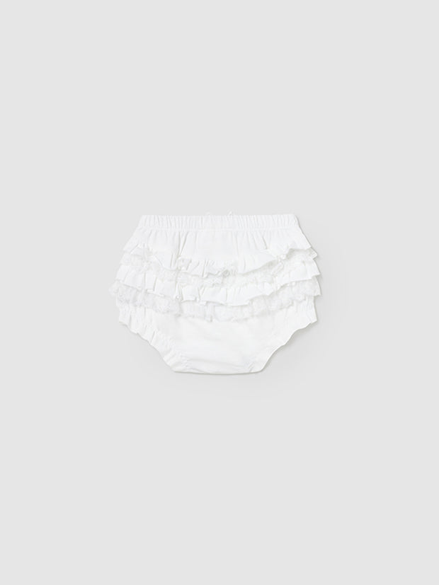 Mayoral Baby Girl White Ruffle Pants