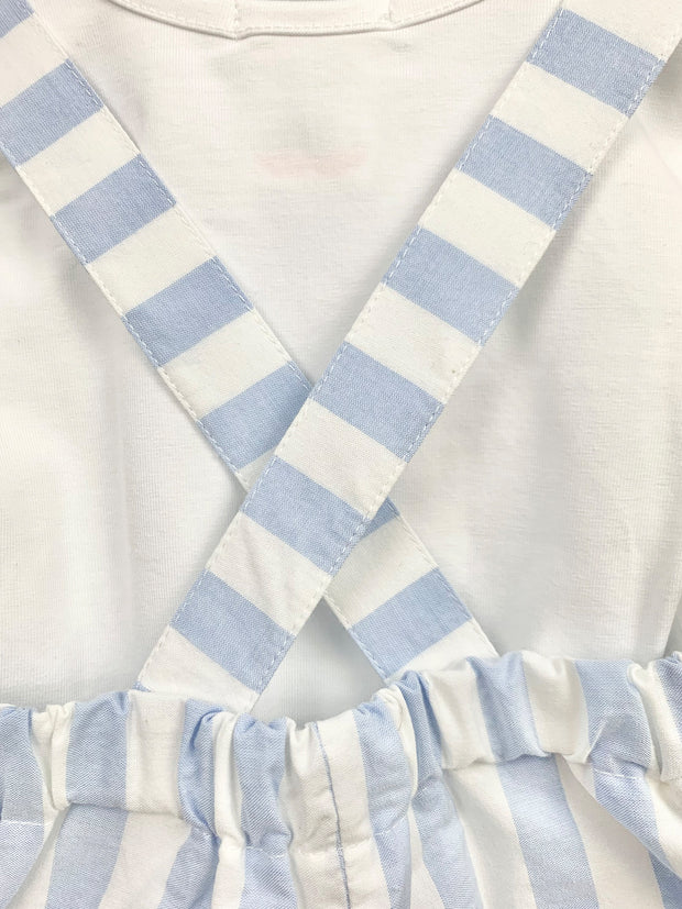 Baby Boy Stripe Blue Dungaree Set