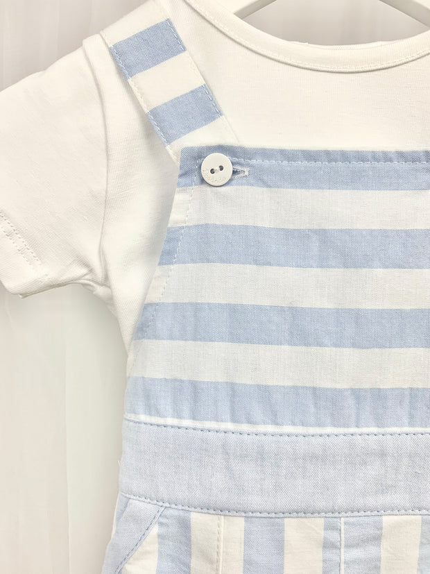 Baby Boy Stripe Blue Dungaree Set