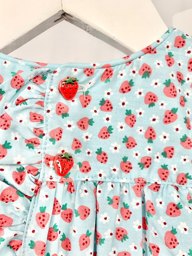 Baby Girl Strawberry Picnic Dress Set