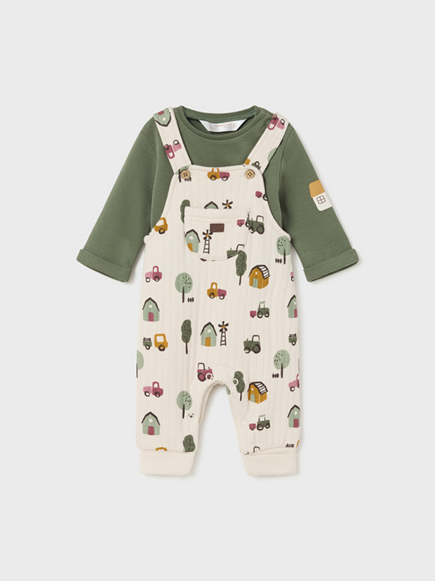 Mayoral Baby Boy Tractor Dungaree & Top Outfit Set - 2 Colours