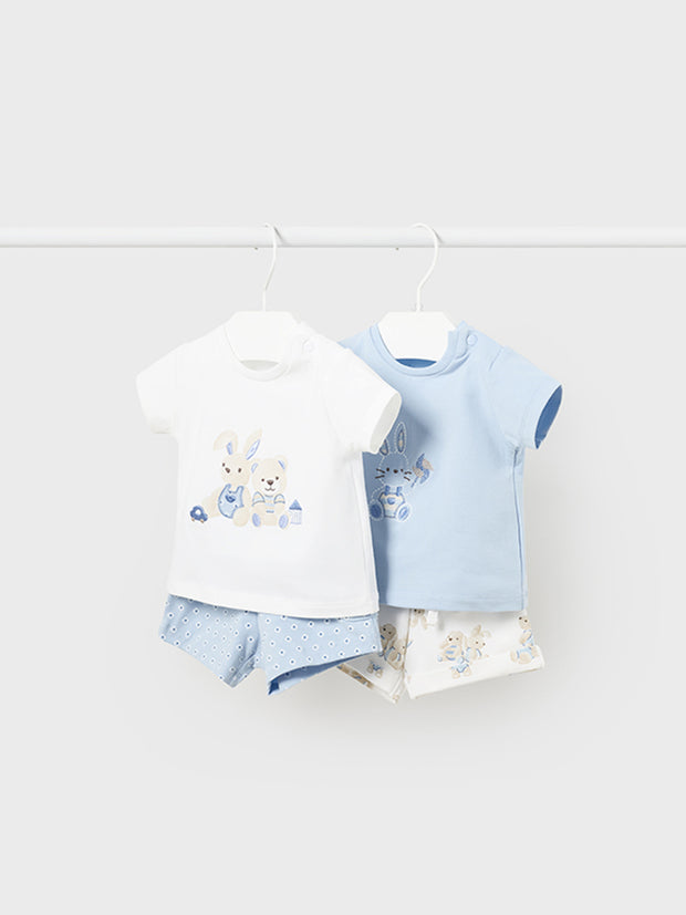 Mayoral Baby Boy Bunny Shorts Sets 2 pack - 2 Colours