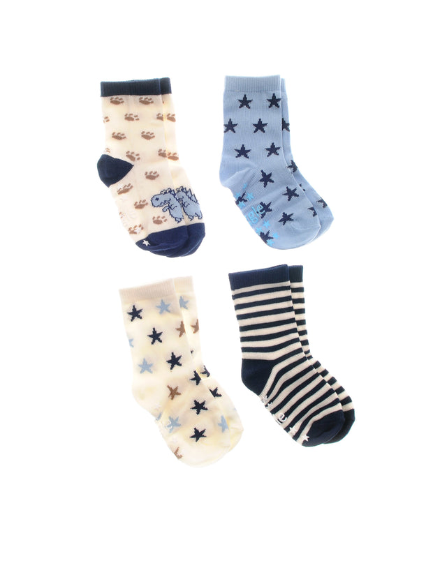 Ziggle Pattern Socks 4 Pack - 2 Colours
