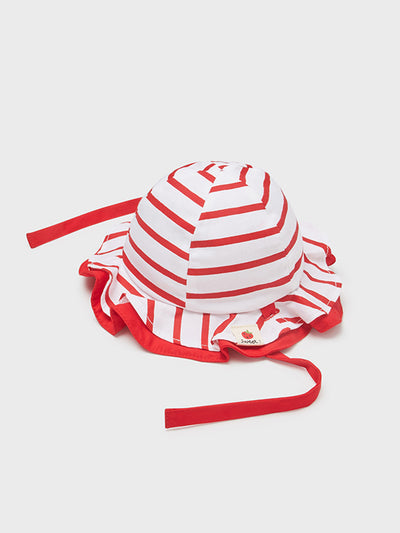 Mayoral Baby Girl Red Stripe Reversible Sun Hat