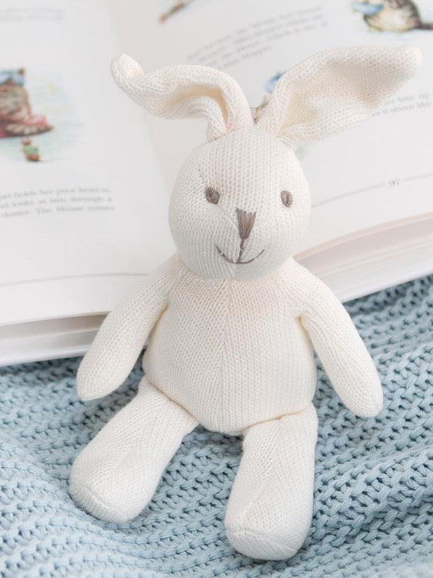 Knitted Organic White Bunny