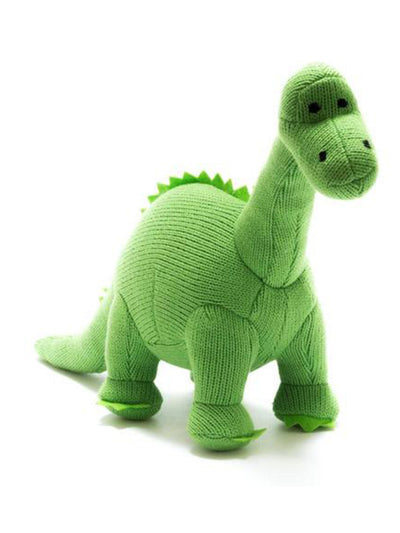 Knitted Green Diplodocus Toy